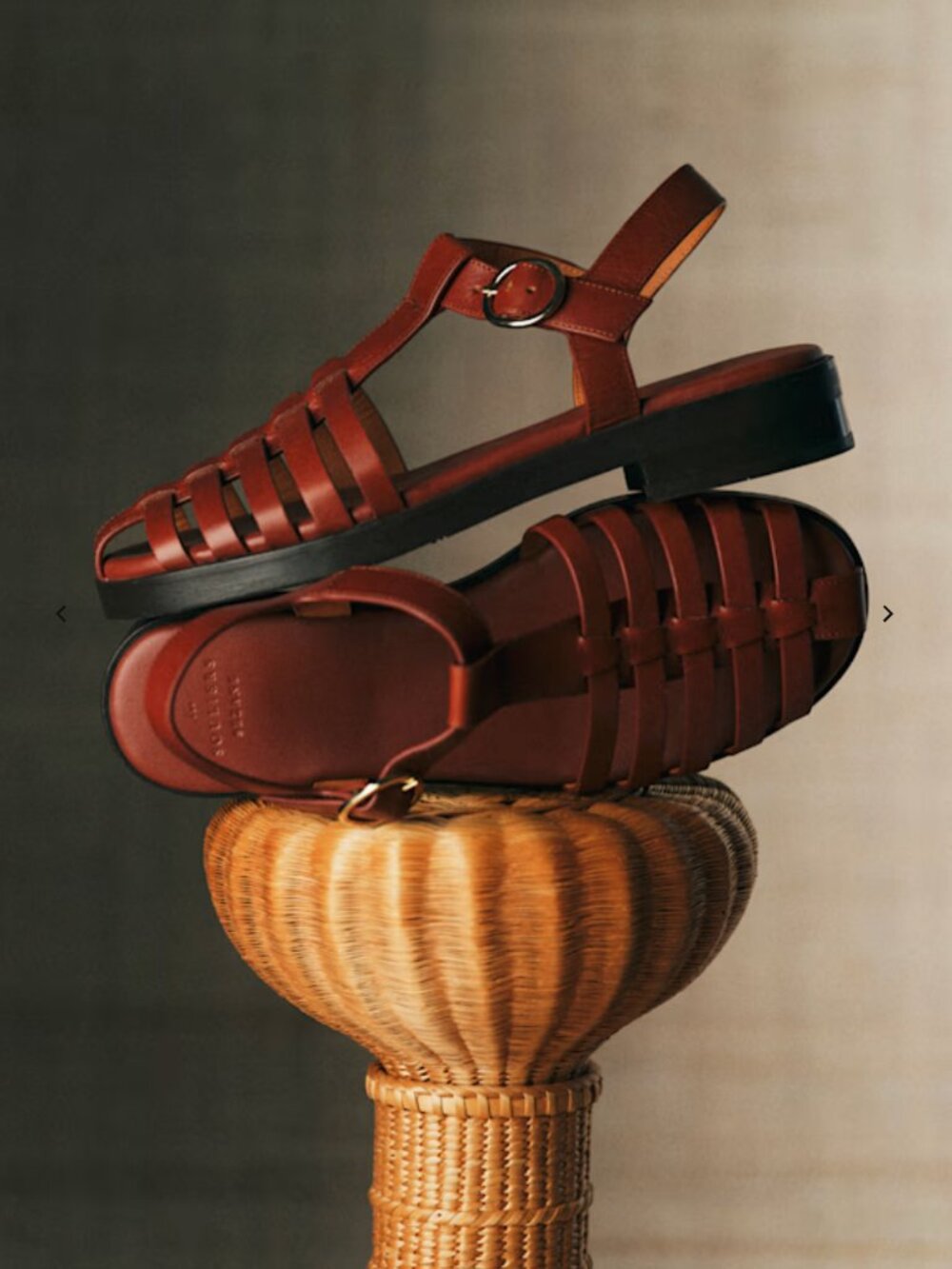 Sezane Carla Leather Sandals - Size 8